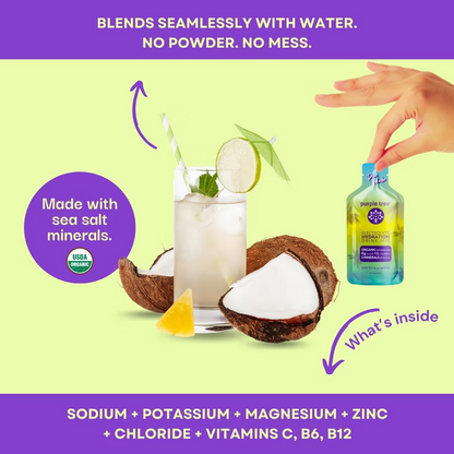 Electrolyte Hydration Packets, Organic, Pina Colada